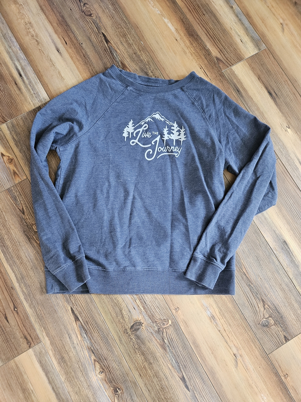 Live the Journey Graphic Crewneck Sweater - Slate Blue